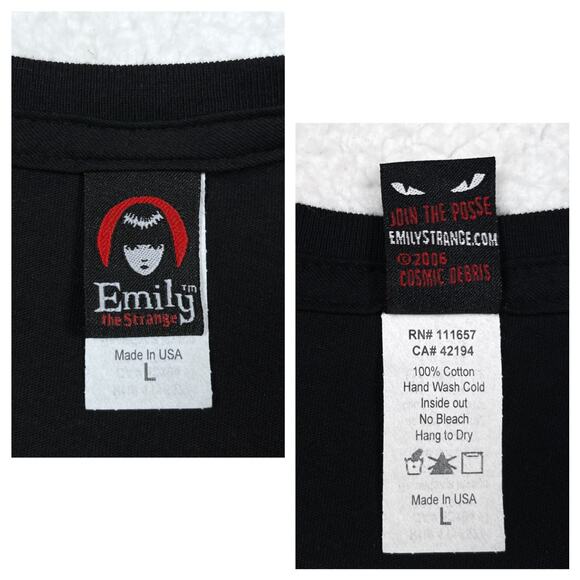 Vintage NWT Emily the Strange Dark Mind Graphic Tee T Shirt Large Goth Hot Topic - Picture 6 of 14